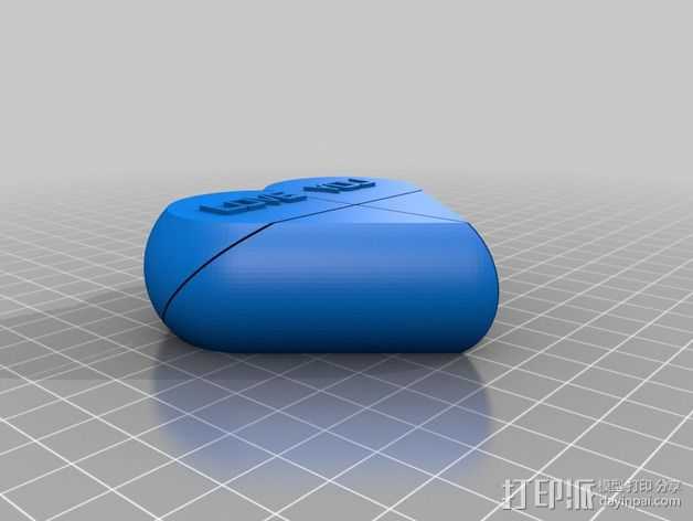 心形盒子 3D打印模型渲染图