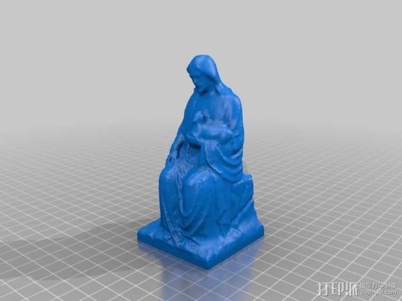 耶稣雕塑 3D打印模型渲染图