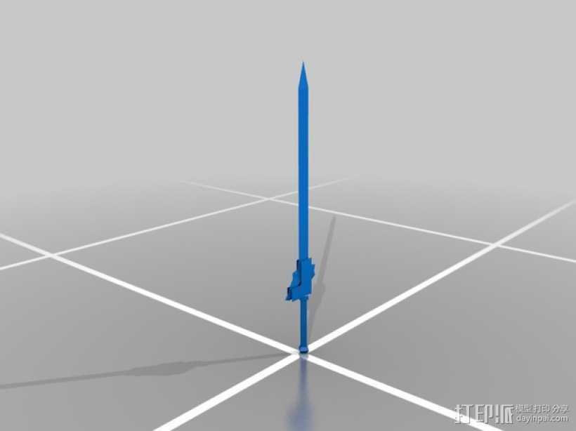 阐释者的黑剑 3D打印模型渲染图