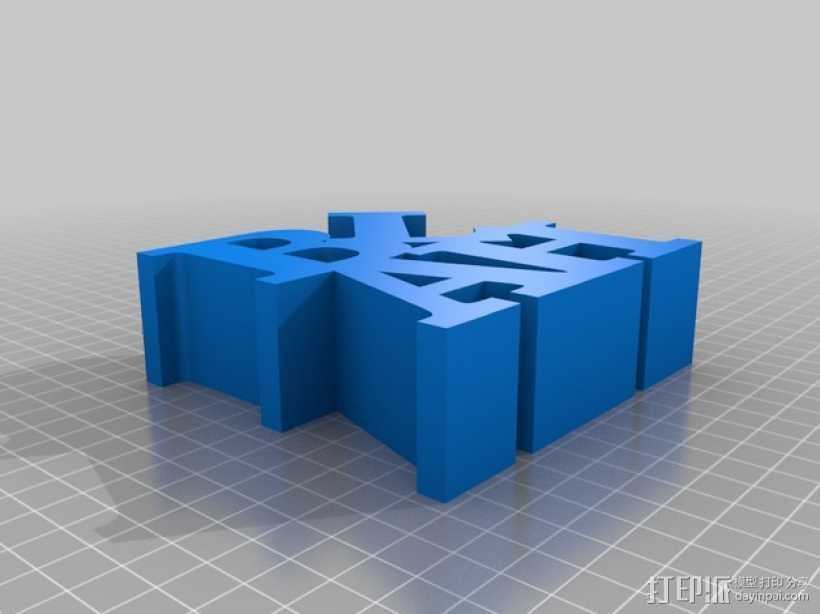立体字母模型 3D打印模型渲染图