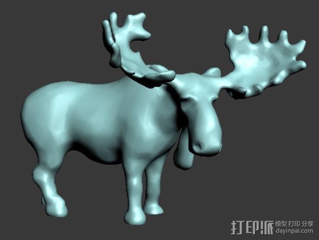 驼鹿 3D打印模型渲染图