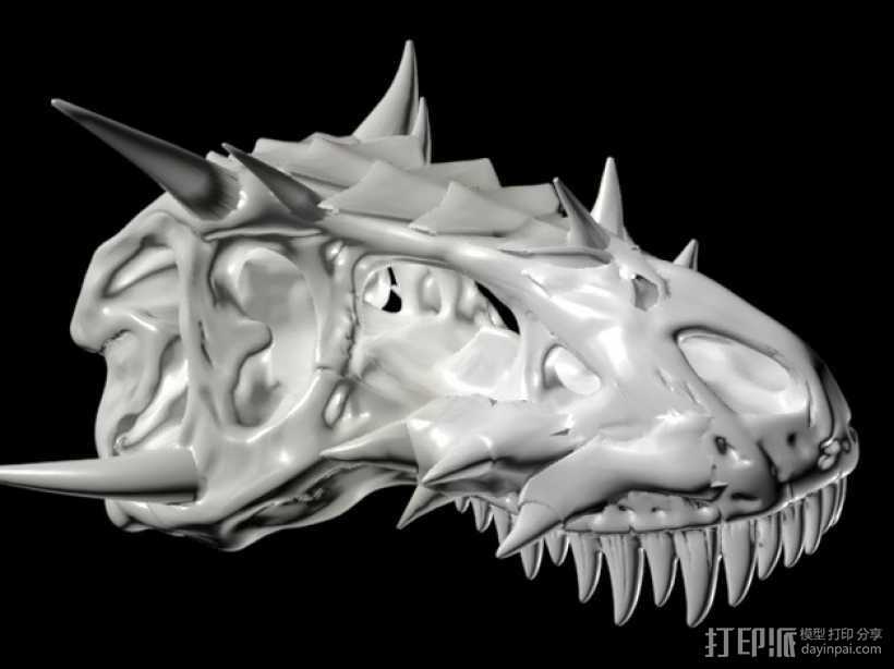 霸王龙 头骨 3D打印模型渲染图