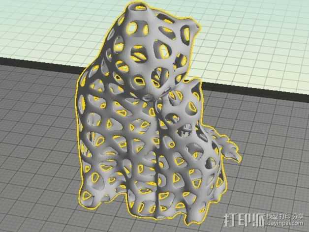 泰森多边形相拥的猫 3D打印模型渲染图