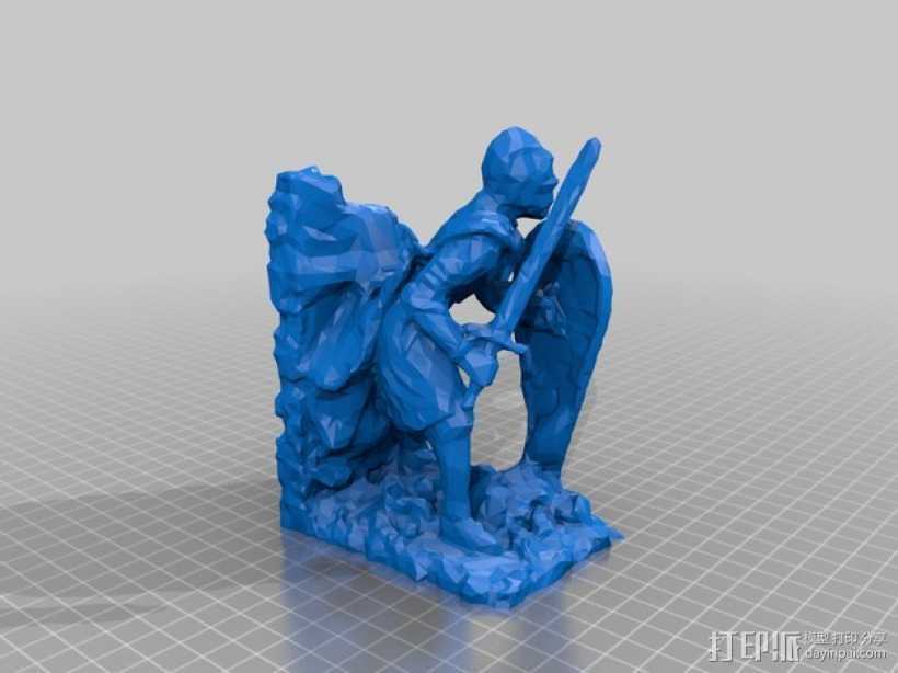 骑士 书立 3D打印模型渲染图