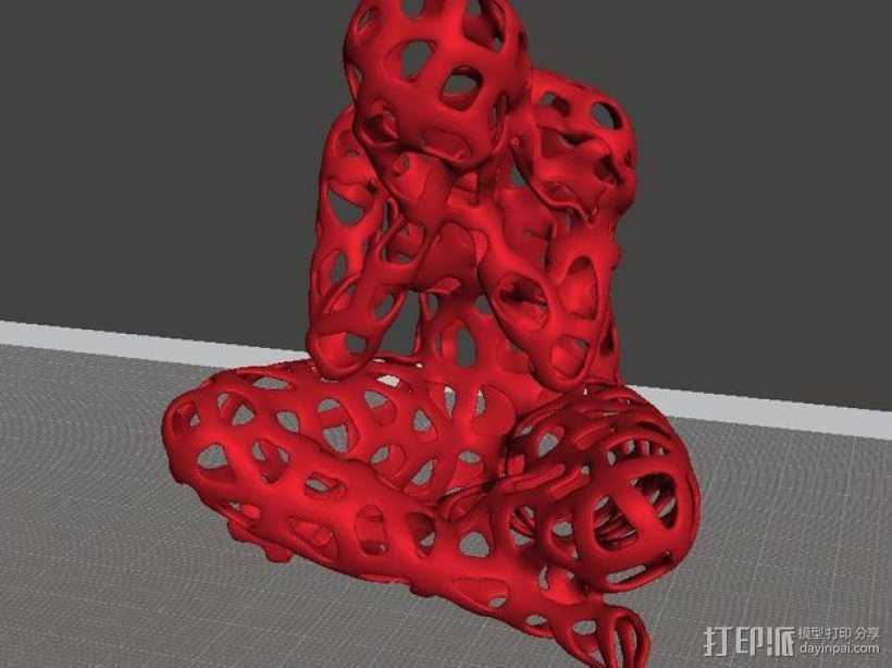 镂空人偶 测试版 3D打印模型渲染图