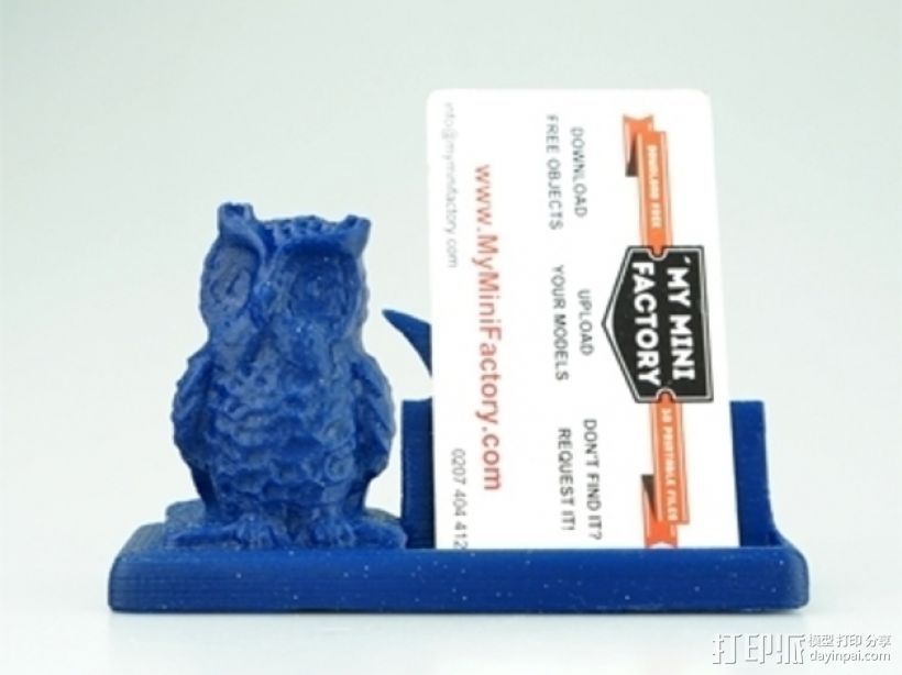猫头鹰名片盒 3D打印模型渲染图