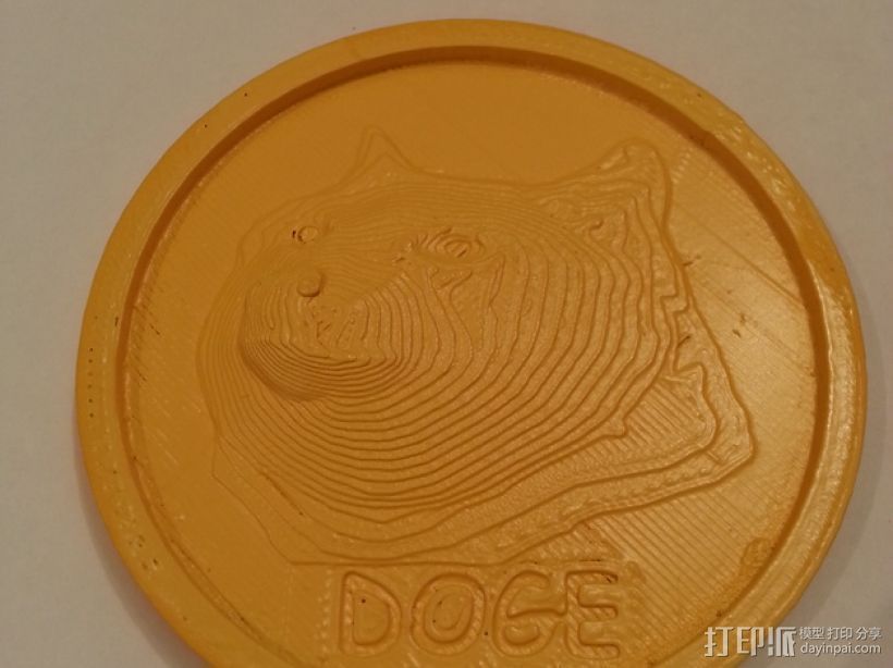 狗狗币  3D打印模型渲染图