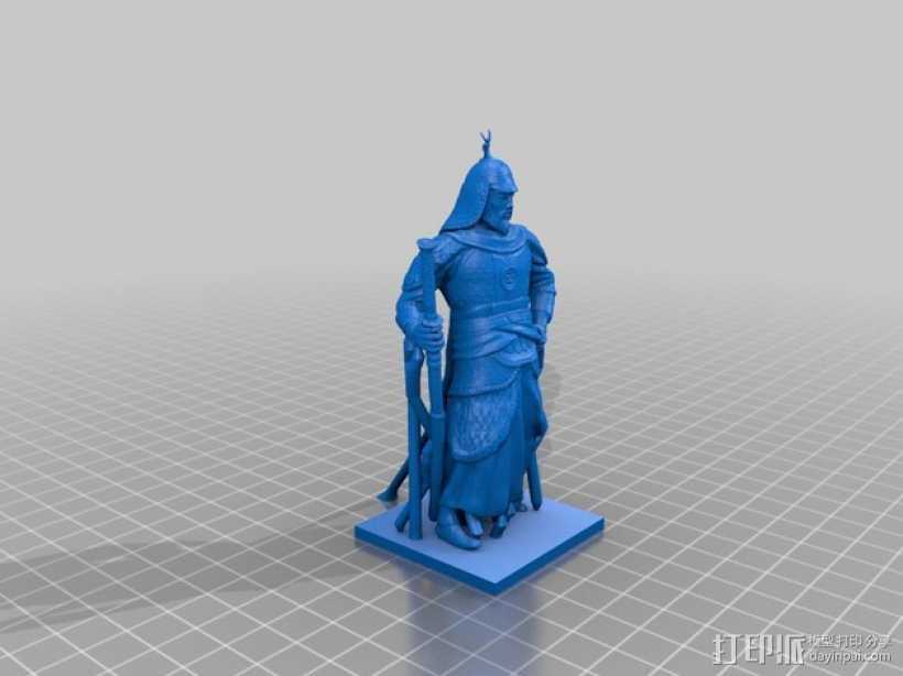 李舜臣  塑像 3D打印模型渲染图