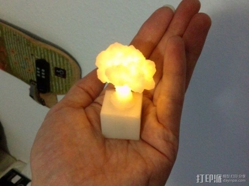  蘑菇云灯 底座 3D打印模型渲染图