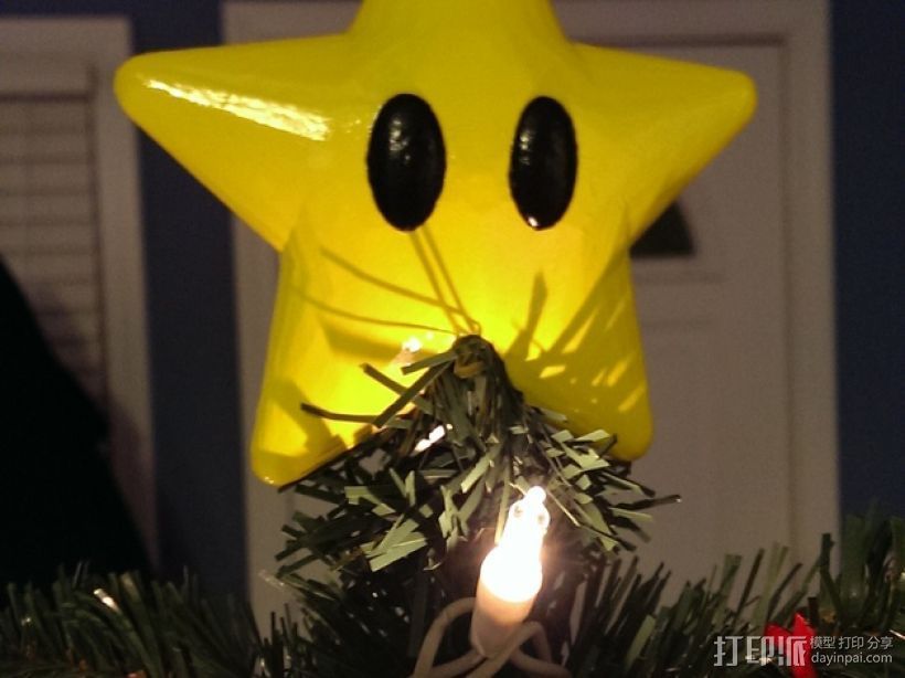 星星 圣诞树顶部装饰  3D打印模型渲染图