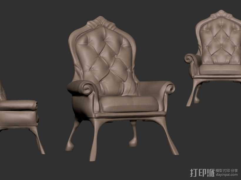 沙发椅 3D打印模型渲染图