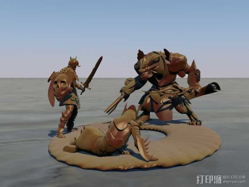 游戏《激战（GuildWars2）》人物 3D打印模型渲染图