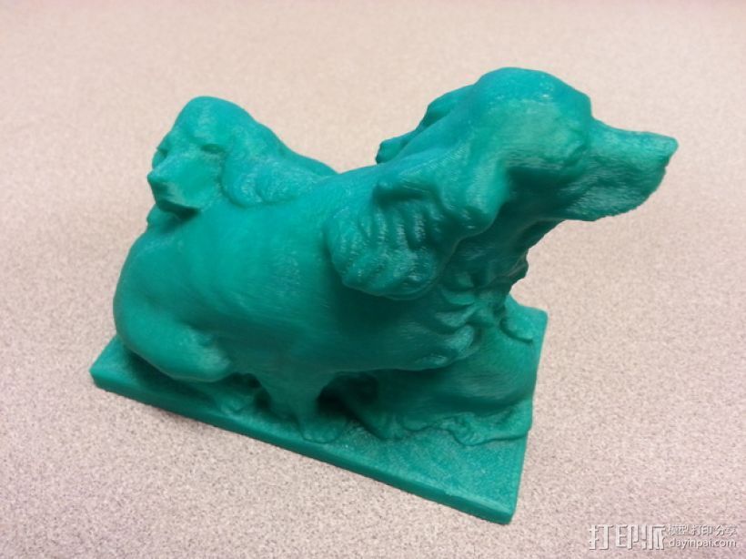依偎着的小狗 3D打印模型渲染图