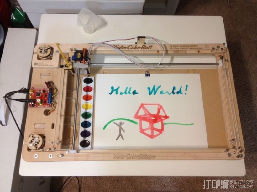 手工绘画机器 WaterColorBot 3D打印模型渲染图