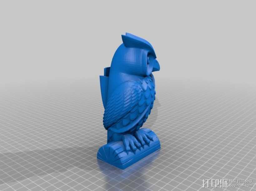 猫头鹰 3D打印模型渲染图
