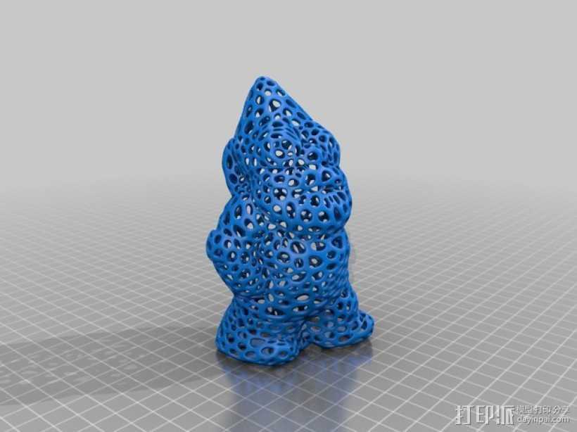 泰森多边形-侏儒 3D打印模型渲染图