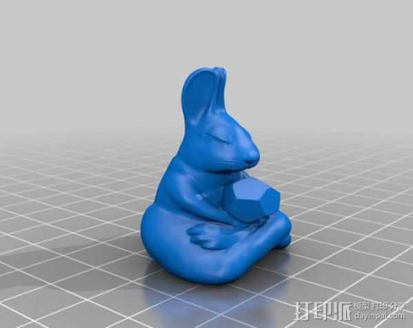冥思中的兔子 3D打印模型渲染图