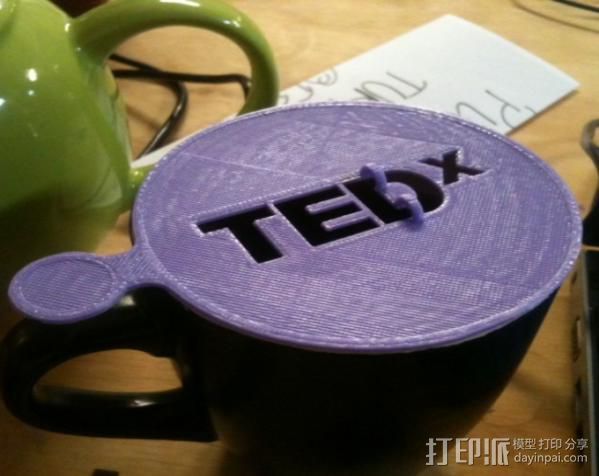 TEDx咖啡漏字板 3D打印模型渲染图