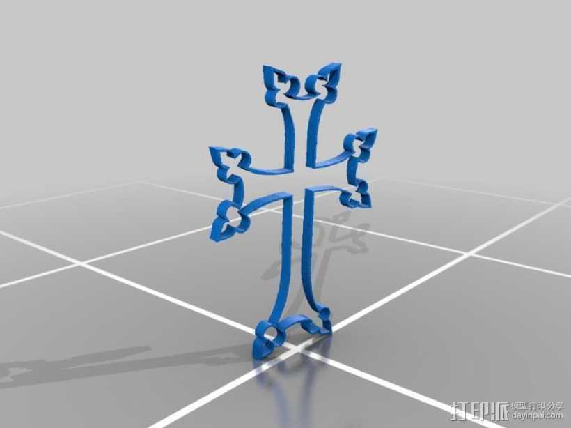 十字架 3D打印模型渲染图