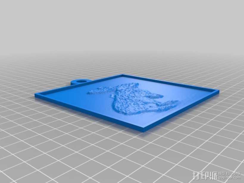 兔子 浮雕 3D打印模型渲染图