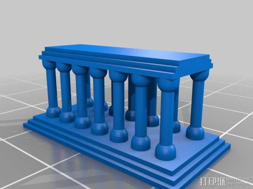 希腊神庙 3D打印模型渲染图