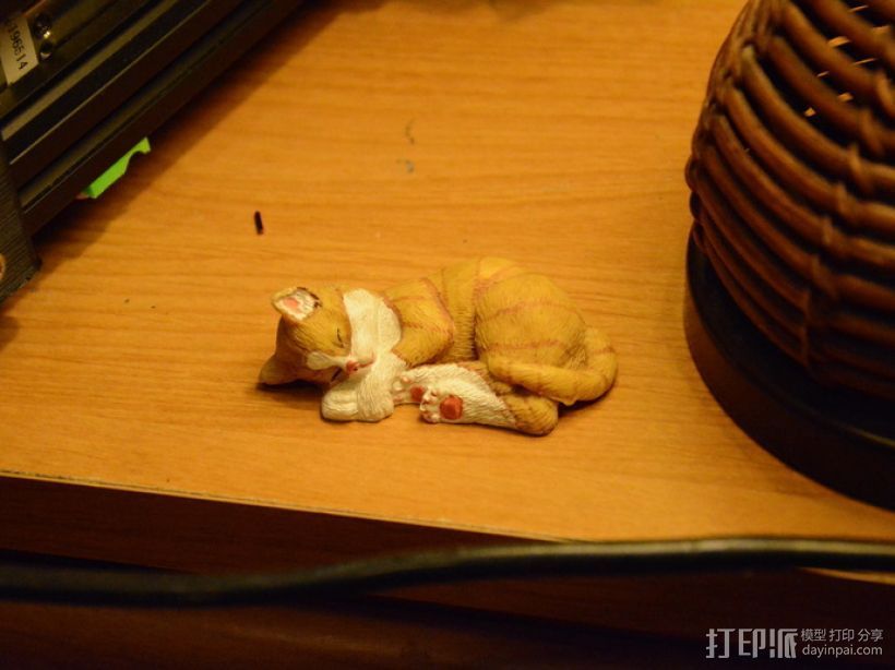 沉睡中的小猫 3D打印模型渲染图