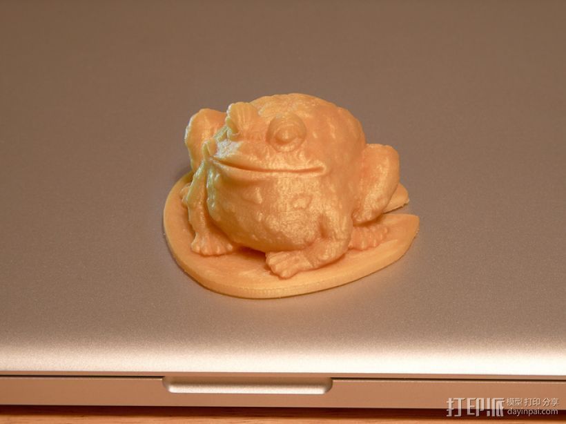  睡莲叶子上的蟾蜍 3D打印模型渲染图