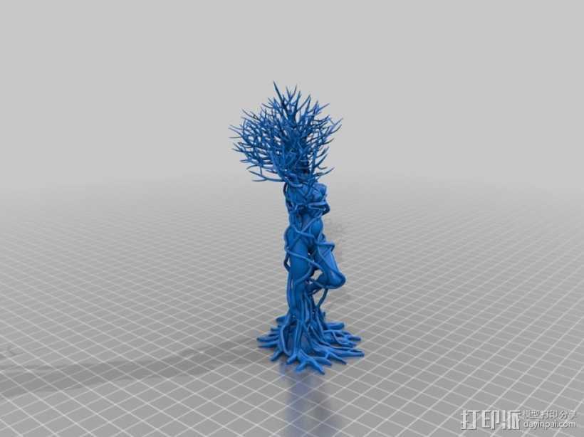 人与树 雕塑 3D打印模型渲染图