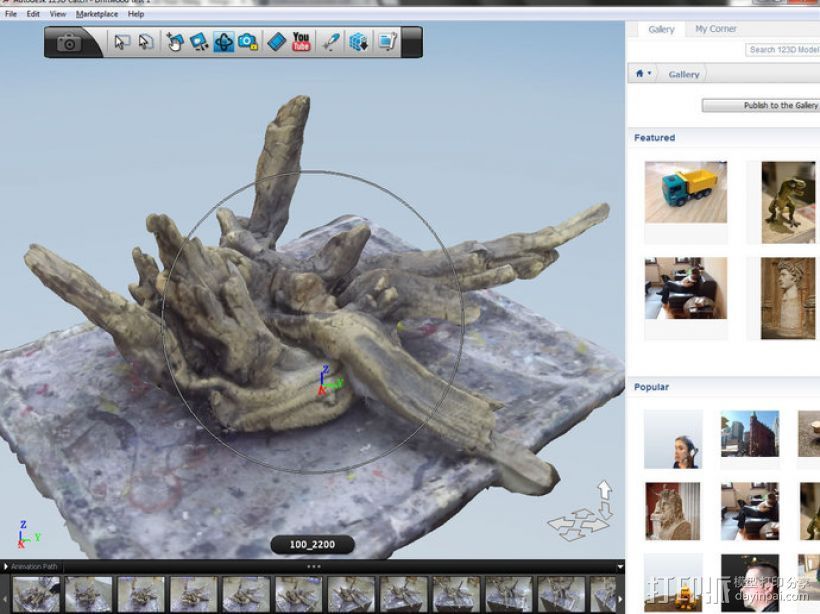 浮木  3D打印模型渲染图