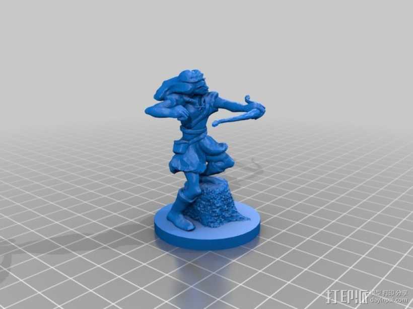 女弓箭手 3D打印模型渲染图
