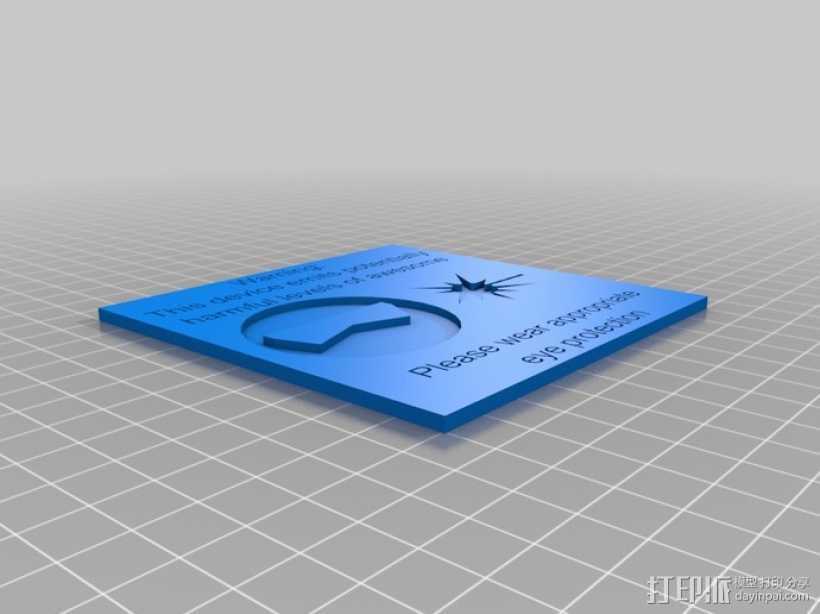 警告牌 3D打印模型渲染图