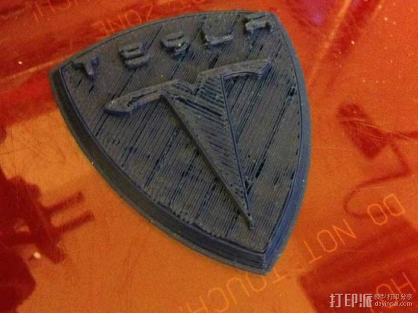 特斯拉汽车 标志 3D打印模型渲染图