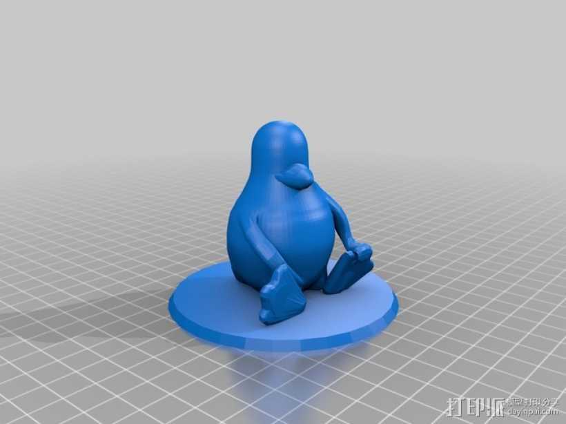 Tux企鹅 吉祥物 3D打印模型渲染图