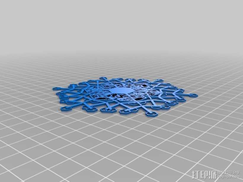 雪花 3D打印模型渲染图
