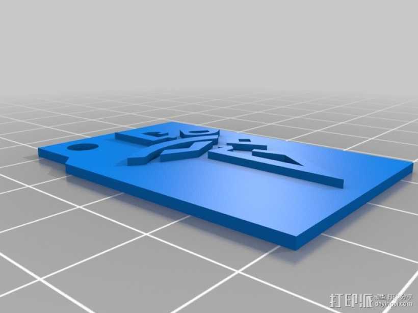 火炬钥匙坠 3D打印模型渲染图
