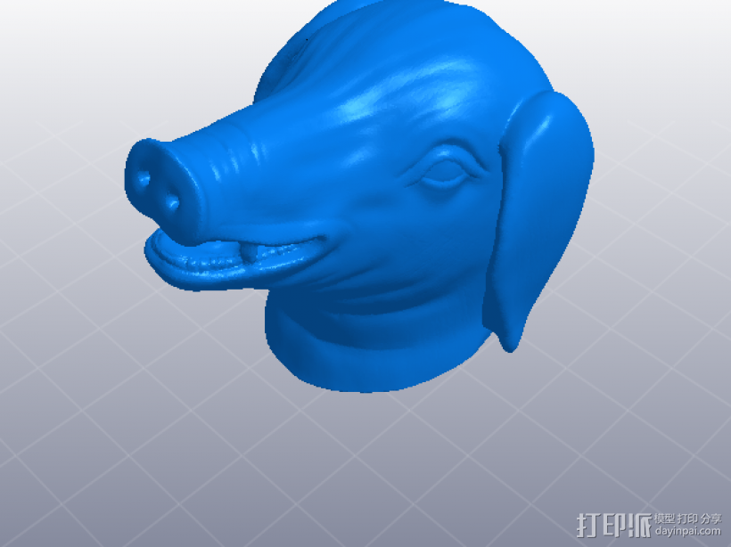 十二生肖 猪头 模型 3D打印模型渲染图