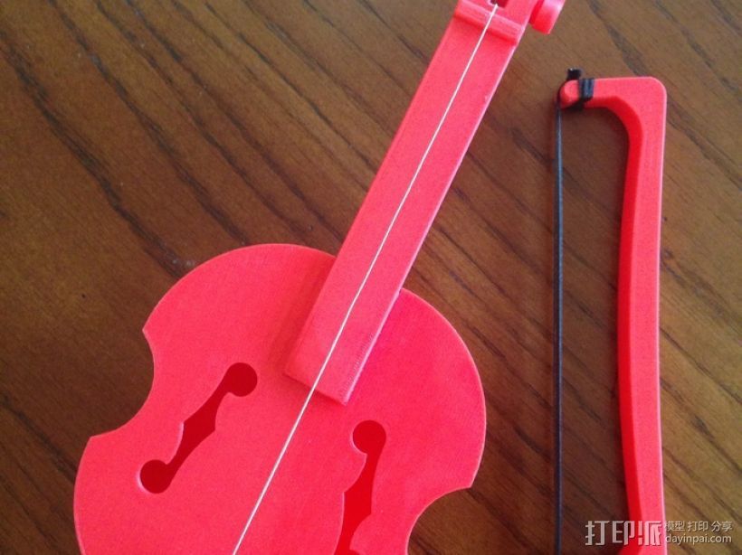 小提琴 3D打印模型渲染图