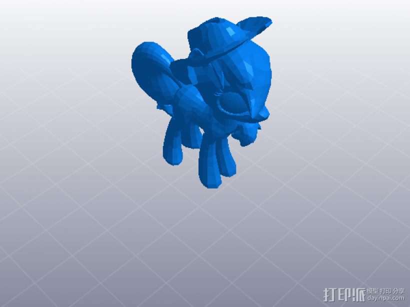 戴帽子的小马驹 3D打印模型渲染图