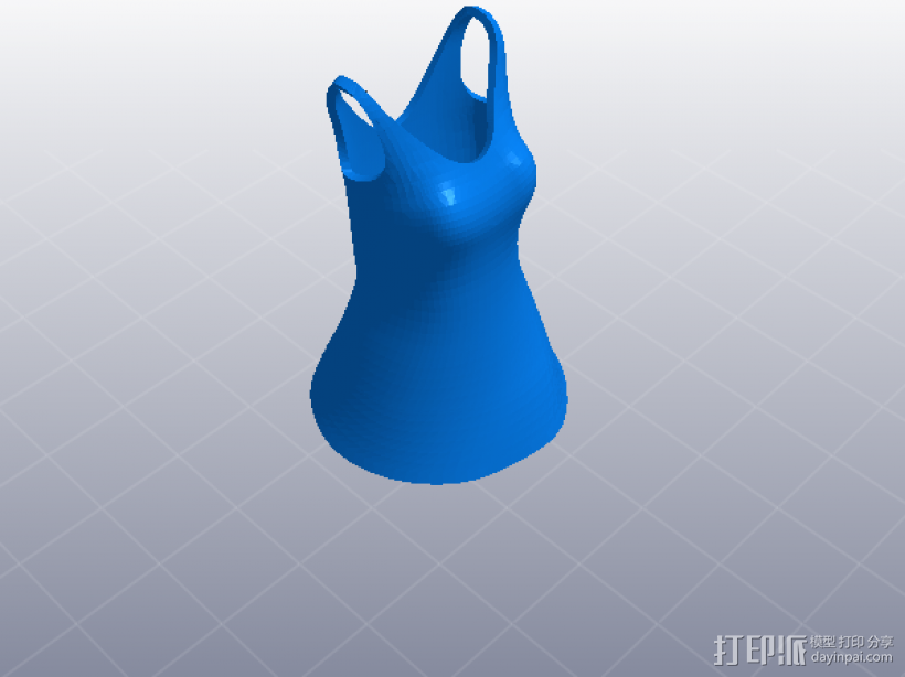 女士吊带背心 3D打印模型渲染图
