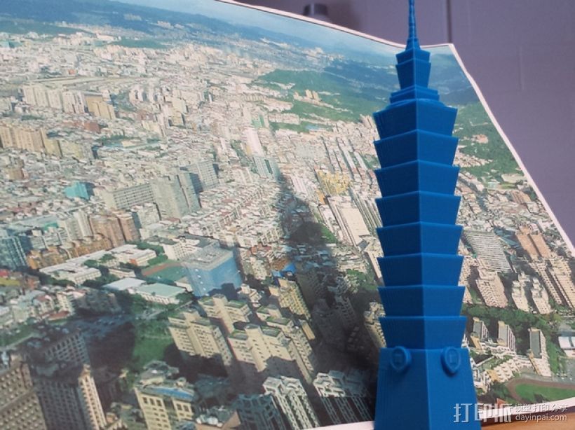 台北101大楼 3D打印模型渲染图
