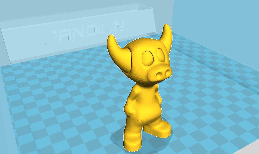 小牛牛牛魔王可爱版金牛座3D打印模型磐纹出品