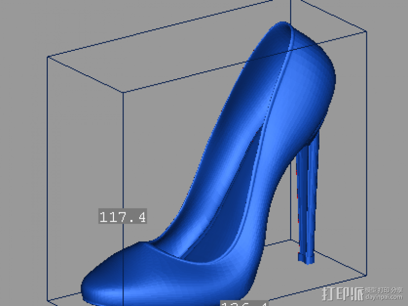 高跟鞋 3D打印模型渲染图