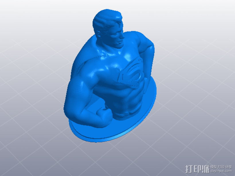 超人 上半身塑像 3D打印模型渲染图