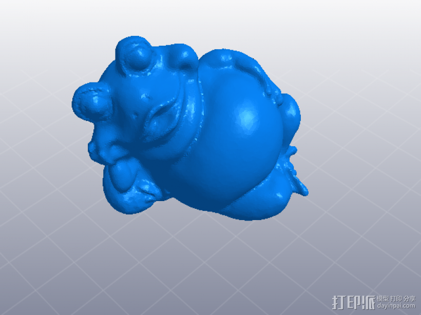睡觉的胖青蛙 3D打印模型渲染图