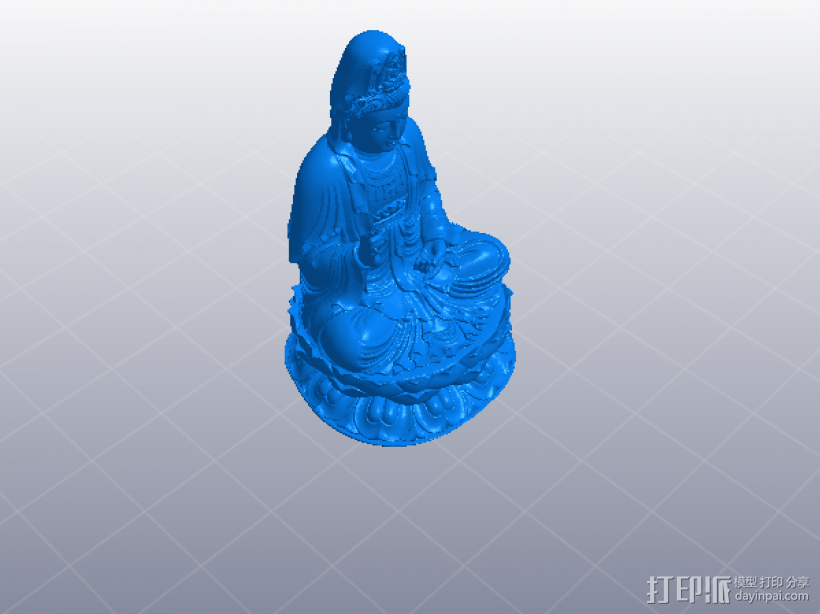 观音坐莲绝品 3D打印模型渲染图