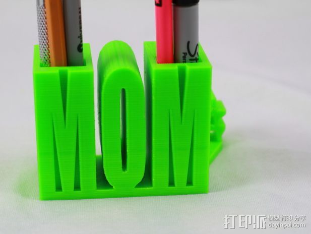 mom笔筒 3D打印模型渲染图
