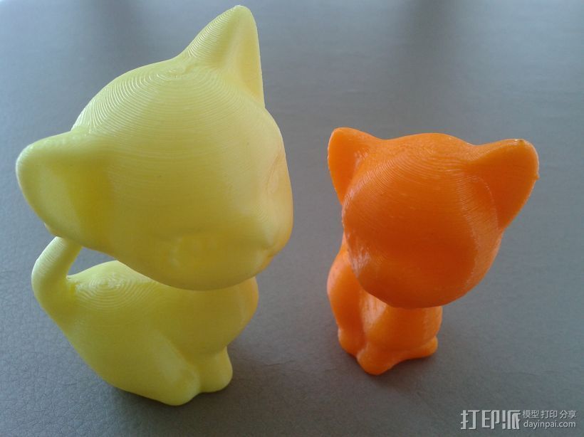 小猫 3D打印模型渲染图