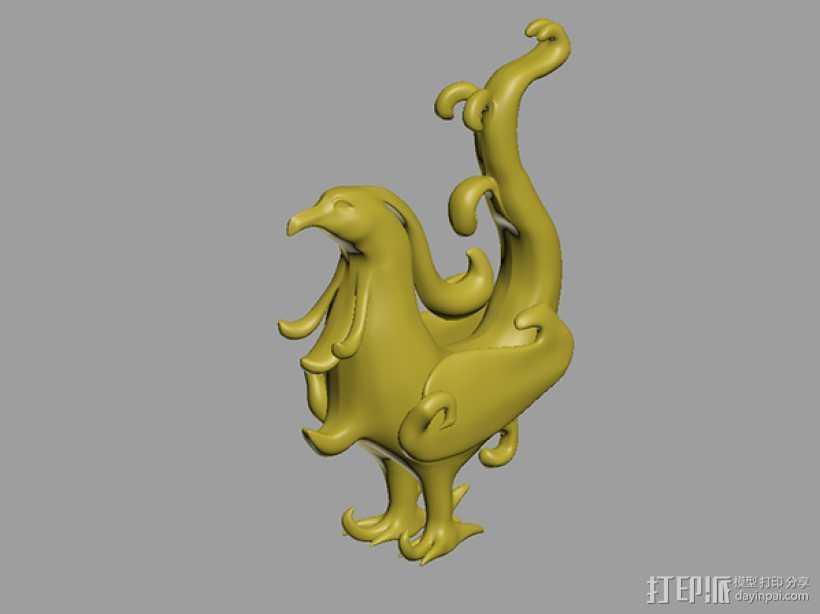 地动仪 凤鸟部分 3D打印模型渲染图