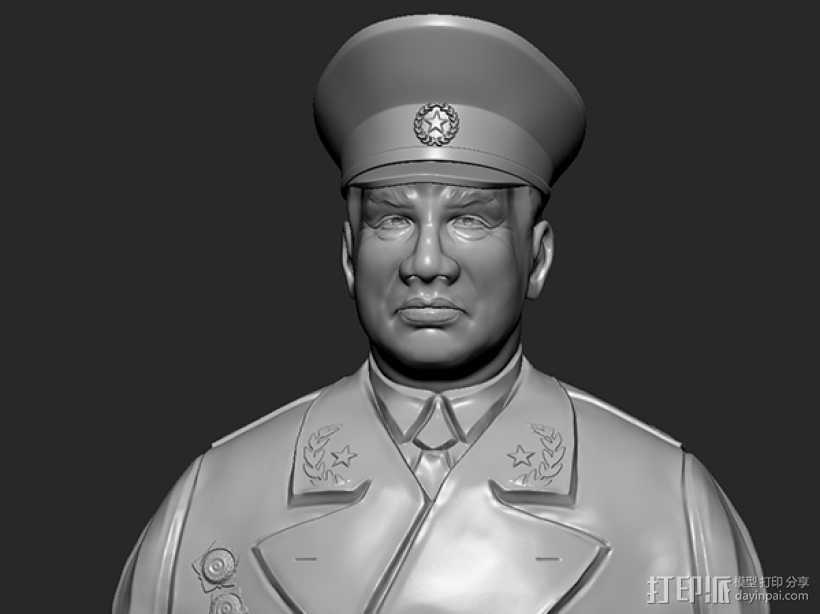 十大元帅 之 朱德 半身雕塑 3D打印模型渲染图