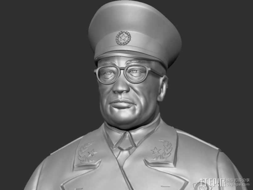 十大元帅 之 罗荣桓 半身雕塑 3D打印模型渲染图
